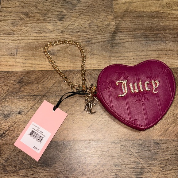 Juicy Couture Heart Coin Purse – Magenta with Gold Chain – NWT - Picture 2 of 4